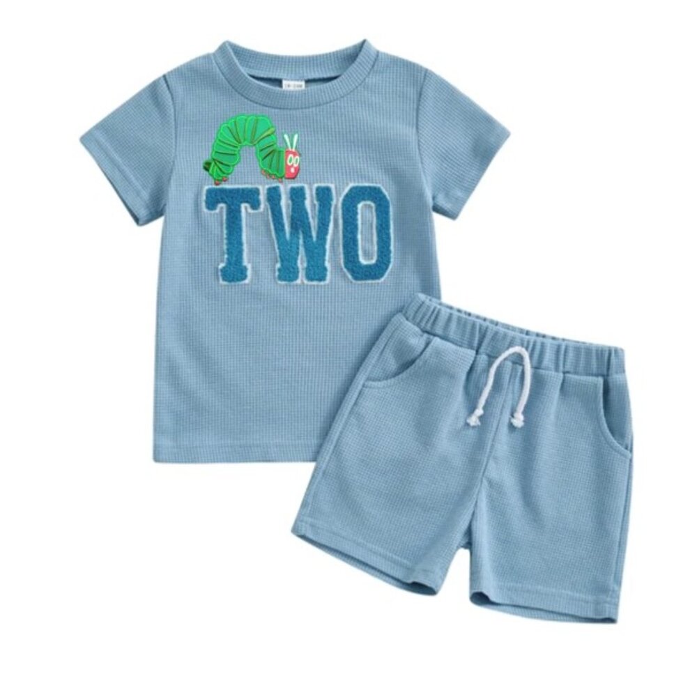 The Very Hungry Caterpillar Boy Second Birthday Outfit Clothes Shirt Shorts